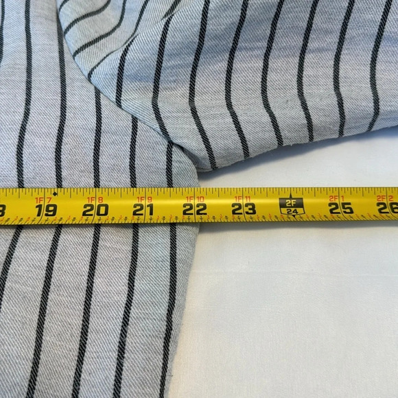 Patrizia Luca Milano Bomber Jacket Zip Up Grey Striped Long Sleeve Size S - Picture 10 of 12